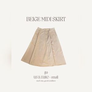 Beige Midi Skirt